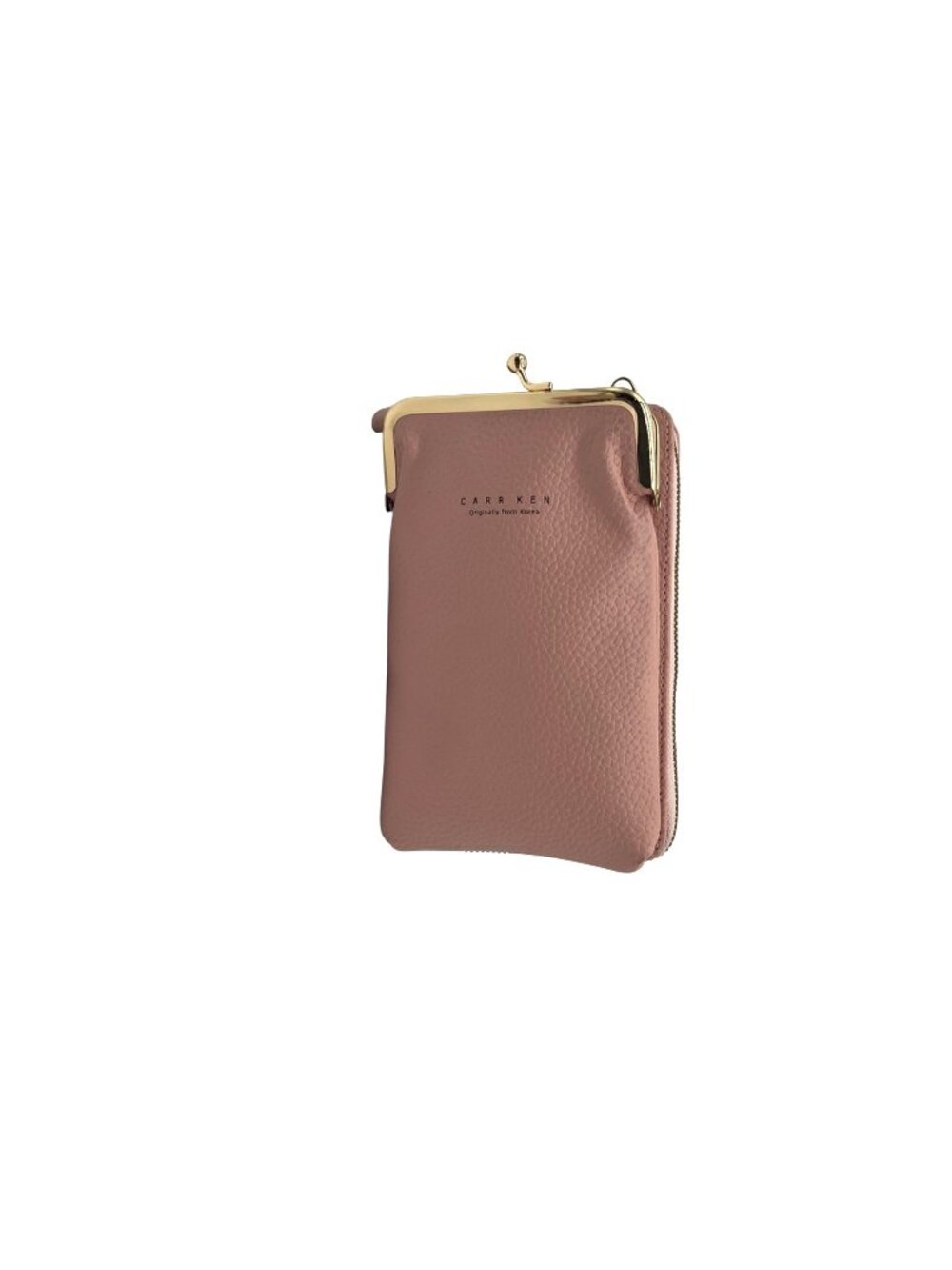 Carr Ken Pink Pebbled Leather Cell Phone Crossbody Bag